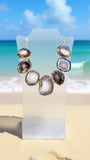 Brown Agate Slice Statement Necklace
