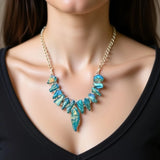Raw Turquoise Silver Chain Necklace