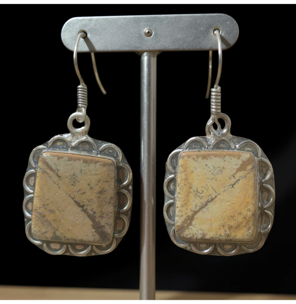 Jasper Square Drop Earrings