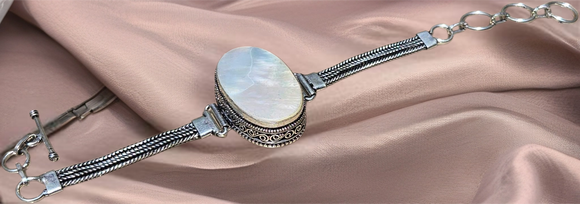 Moonstone & Sterling Silver Filigree Bracelet