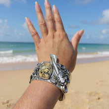 Load image into Gallery viewer, Butterfly, Jasper &amp; Tanzanite Silver Cuff Bracelet