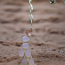 Load image into Gallery viewer, Pink Agate Slice Necklace &amp; Matching Earrings