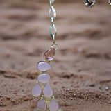 Pink Agate Slice Necklace & Matching Earrings